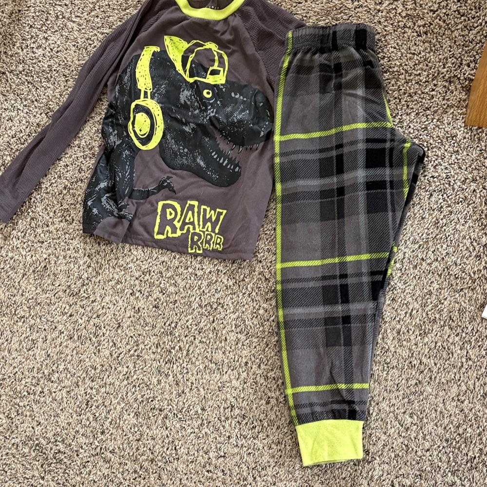 Komar Kids Dinosaur Pajama Set - Black and Yellow